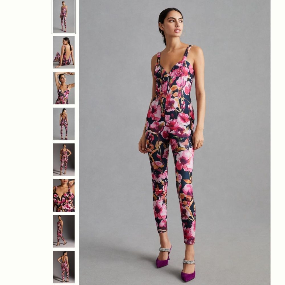Anthropologie Floral Sweetheart Jumpsuit - Picture 1 of 5